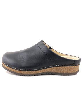 Dansko Mariella Black Leather Clogs EUR 40